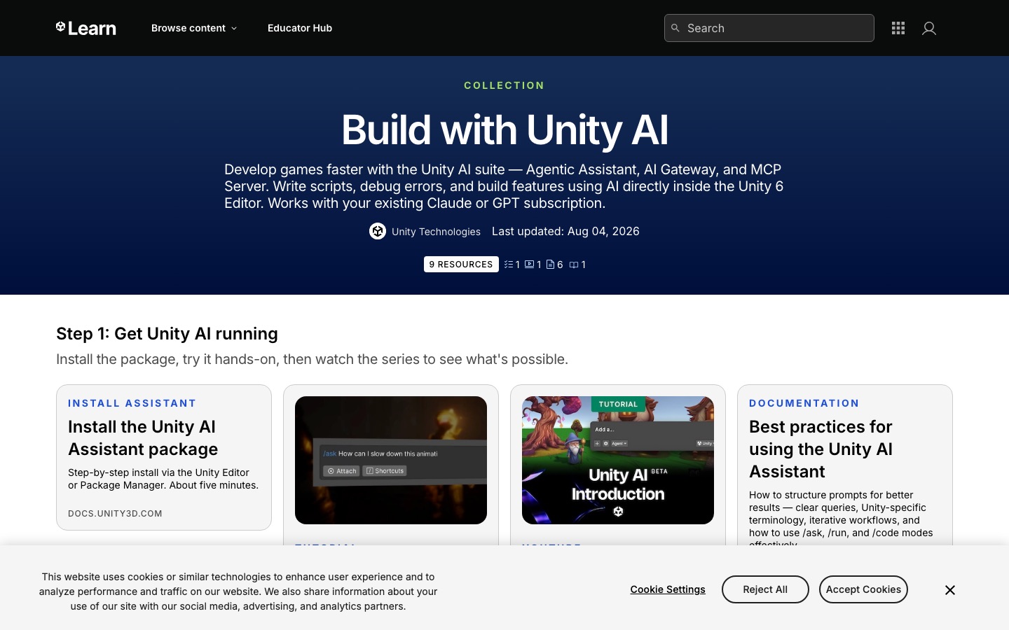 Official reference used in the Unity 7 Agentic Game Development analysis