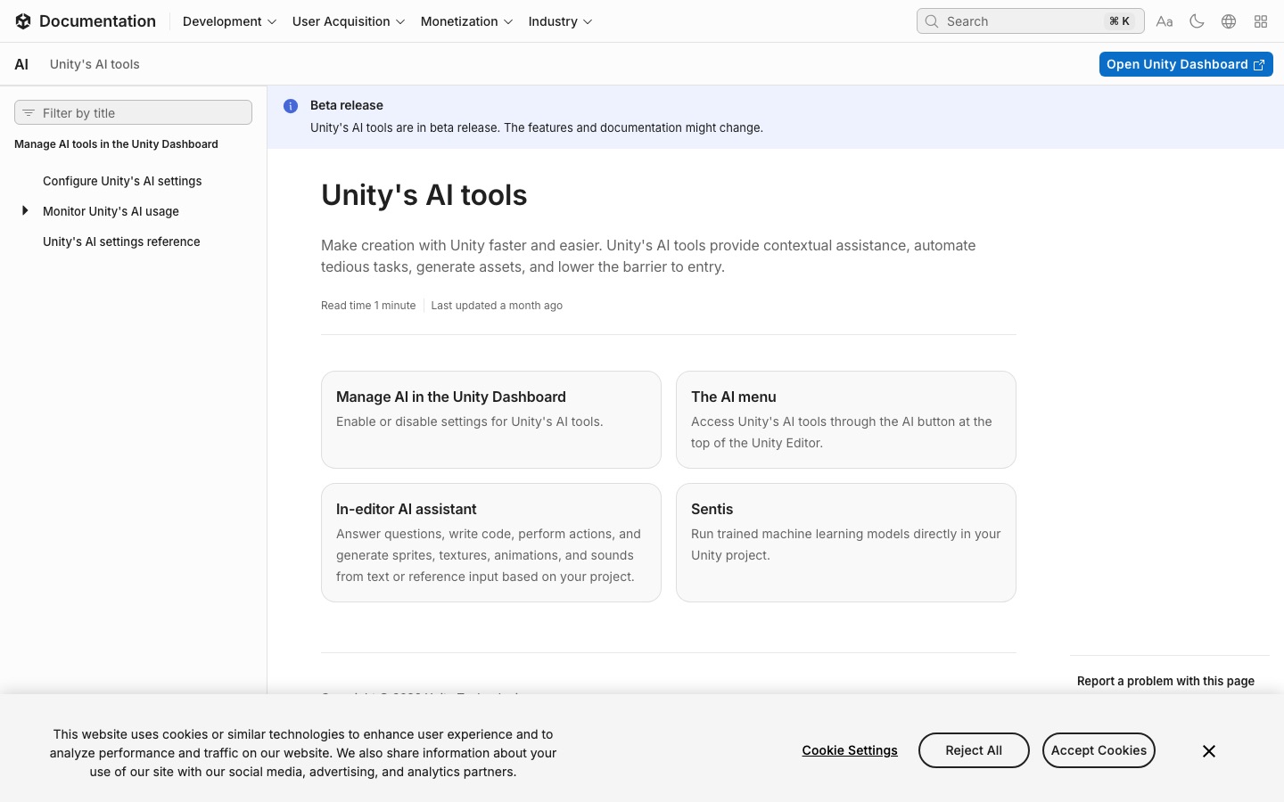Official reference used in the Unity AI Game Development analysis