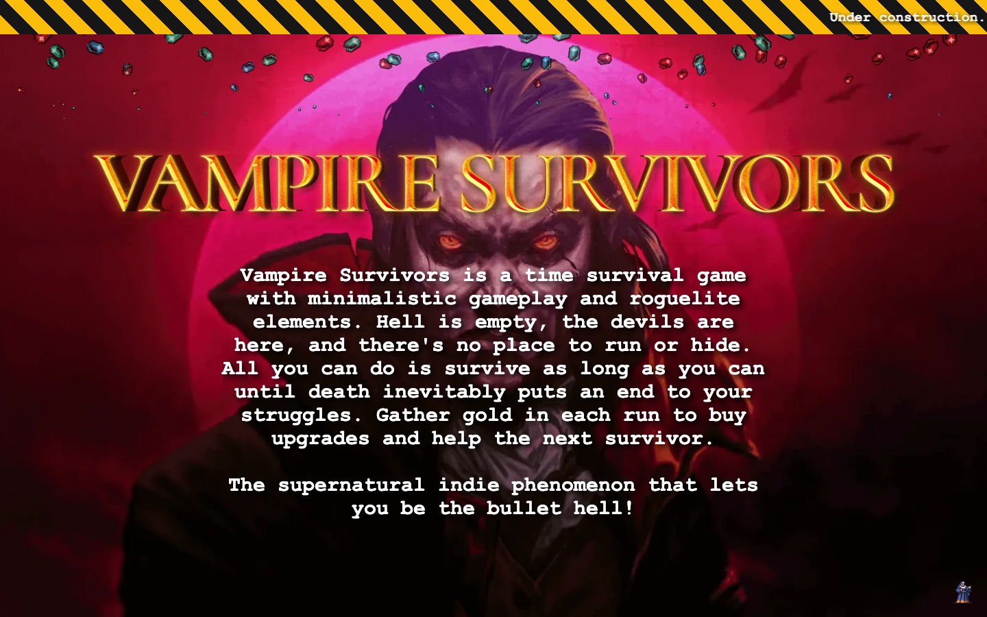 Official reference used in the Vampire Survivors One-Input Game Design analysis