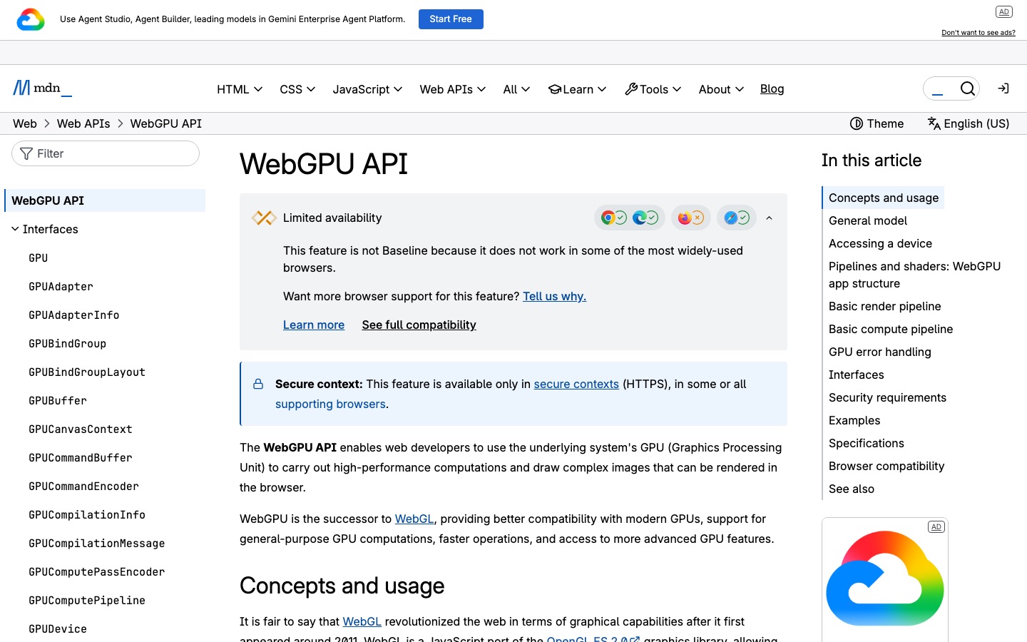 Official reference used in the WebGPU vs WebGL for Browser Games analysis
