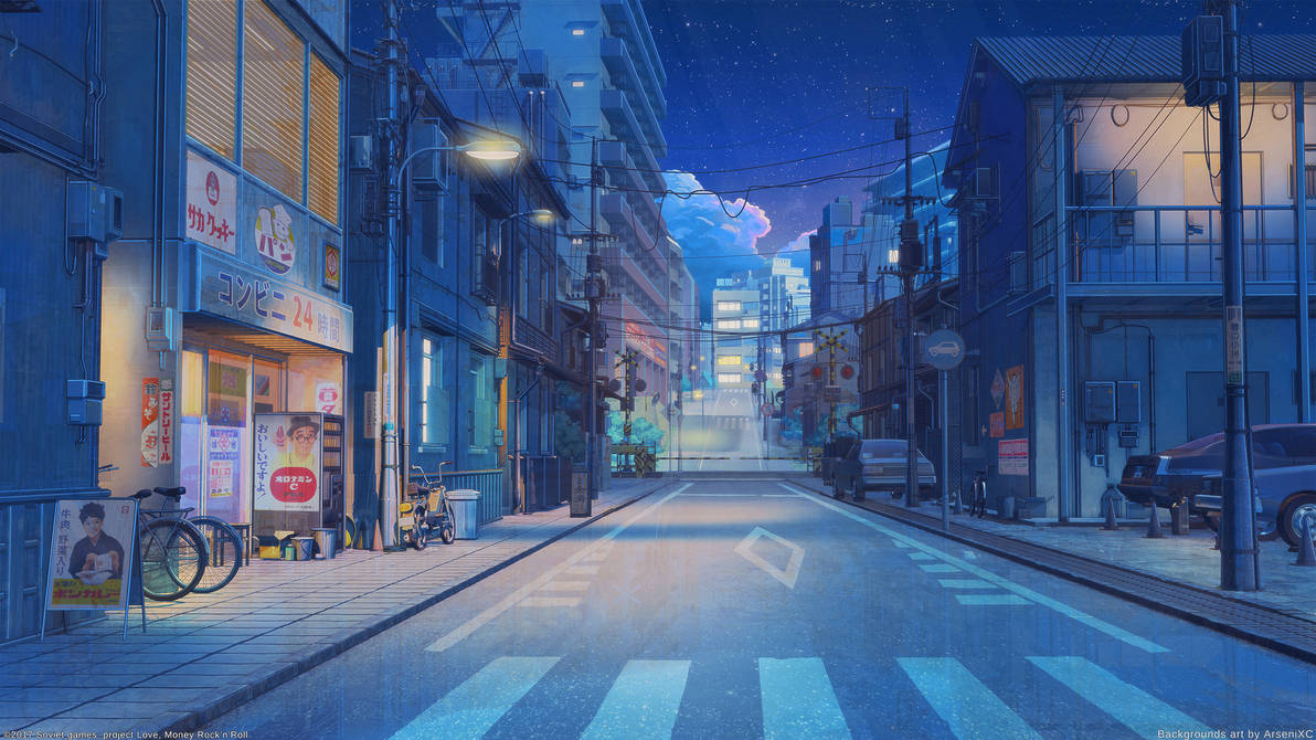 移行計画を表す、道路標示のある街路のイラスト